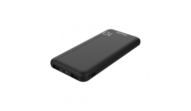 Philips Slim Powerbank 10000mAh mit LED + Micro-USB Kabel black