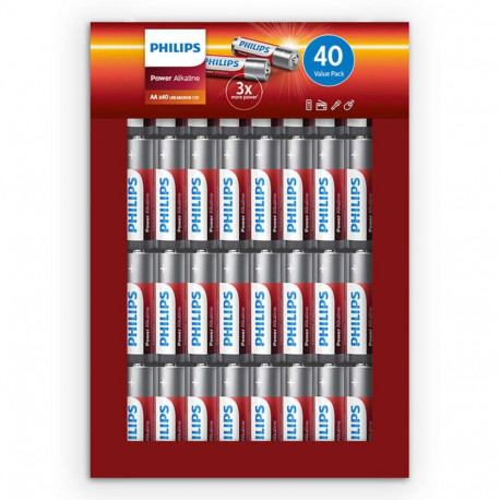 1x40 Philips Power Alkaline AA patarei sooduspakk