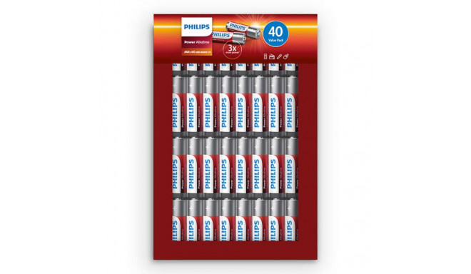 1x40 Philips Power Alkaline AAA patarei sooduspakk