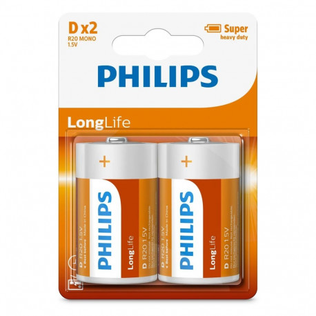 1x2 Philips LongLife D patarei