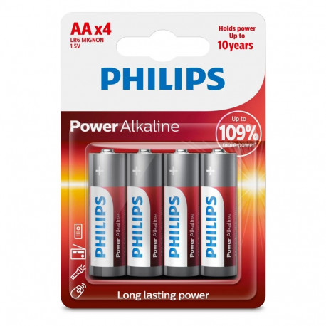 1x4 Philips Power Alkaline AA patarei