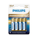 1x4 Philips Premium Alkaline AA AA Patareid