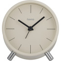Hama Radio Clock Flores analogue w/o ticking, grey/beige   222229