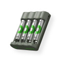 GP ReCyko 4-pordiline USB-laadija B441, sh 4xAAA 850mAh akud