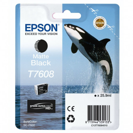 Epson tindikassett matt must T 7608N