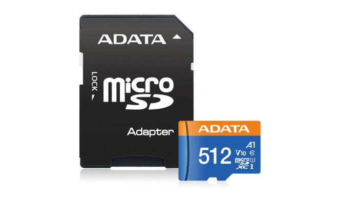 ADATA CARD MICROSDHC       512GB UHS-I CL10 100/20 MB/s W/1 Adap.