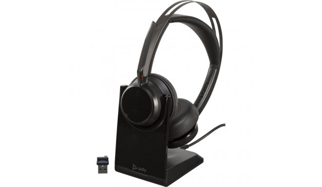 Poly Voyager Focus 2 UC USB-A laadimisjaamaga pealiskõrvaklapid