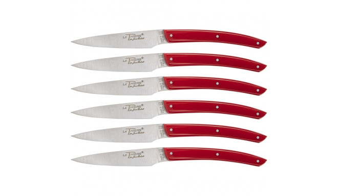 Laguiole Jean Dubost Knife Set 6 pcs., Acrylic Red