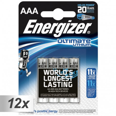 12x4 ENERGIZER Ultimate Lithium mikro AAA LR 03 1,5V