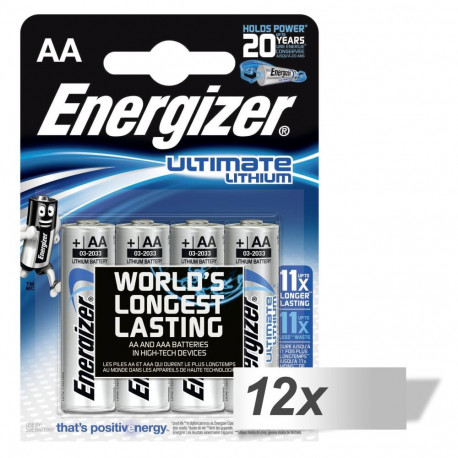 12x4 ENERGIZER Ultimate Lithium Mignon AA LR 6 1,5V patareid