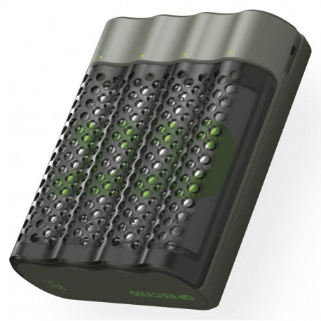 GP ReCyko M452 4-portiline USB-mudel laadija koos 4xAA NiMh 2600mAh