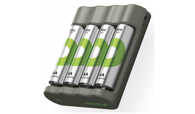GP ReCyko B441 4-portiline USB-mudel laadija koos 4xAA NiMh 2100mAh