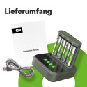 GP ReCyko B441 4-fold LCD-Model Docking St. + 4x AA NiMh 2100mAh