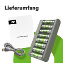 GP ReCyko E821 8-fold Round Bat. Charger+4xAA 2100mAh/4xAA 850mAh