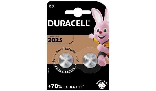 1x2 Duracell CR 2025 liitium mündipatarei
