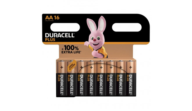 1x16 Duracell Plus Mignon MN1500 AA LR6 1,5V patarei