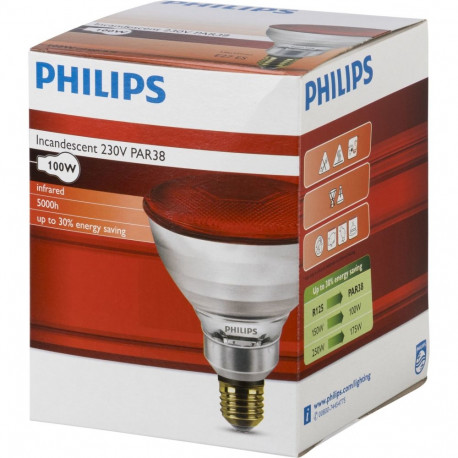 Philips infrapuna lamp PAR38 IR 100W E27 230V punane