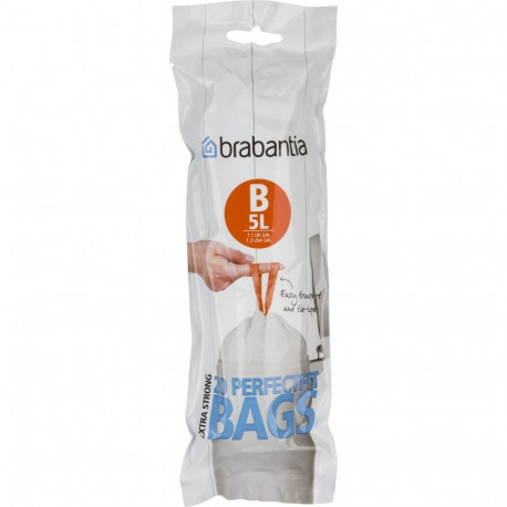 Brabantia PerfectFit prügikoti sisekott tüüp B, 5 l, 20 kotti