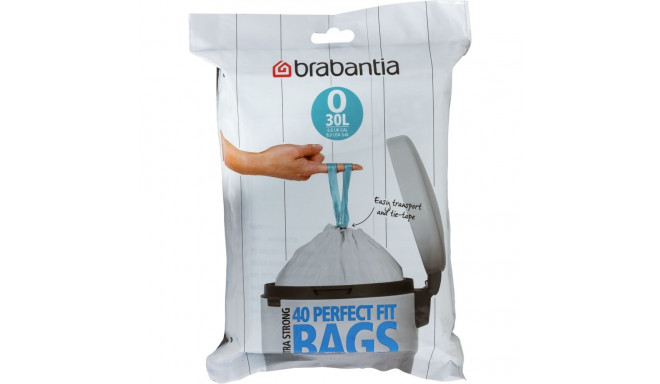 Brabantia PerfectFit Bin Liner Type O 30 L, 40 Bags