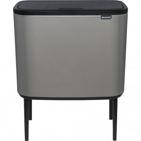 Brabantia Waste Bin Bo Touch Bin Mineral Concrete Grey, 3 x 11 L