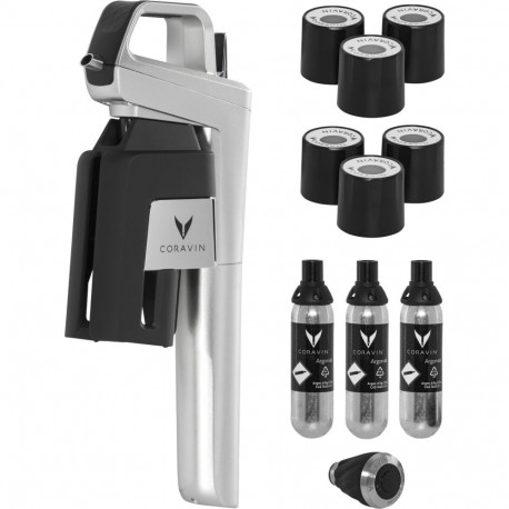 Coravin Veinisüsteem hõbedane Ajatu Kuus + 12 tk.