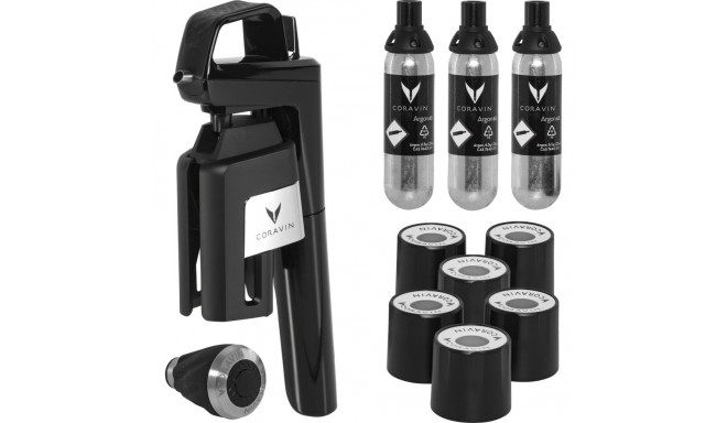 Coravin Wine System  black Timeless Six + 6 pcs.