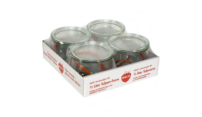 WECK Round Rim Jar Tulip 0,5l Set of 4