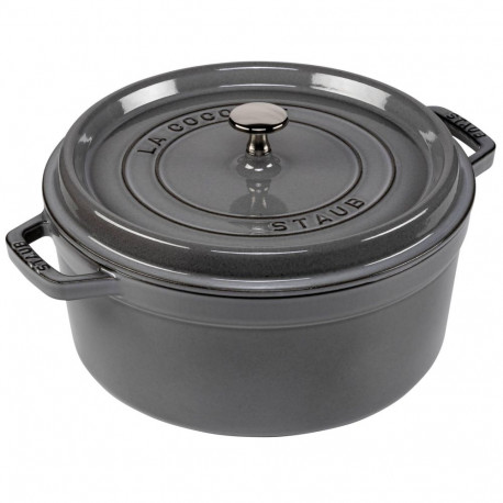 Staub ümmargune cocotte, 26cm malm, grafiithall