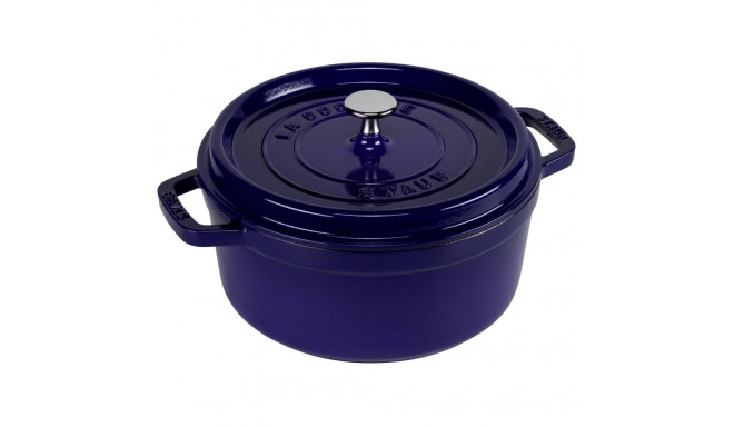 Staub ümmargune cocotte, 24cm malmist, tumesinine