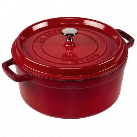 Staub ümmargune cocotte, 26cm malm, kirsipunane