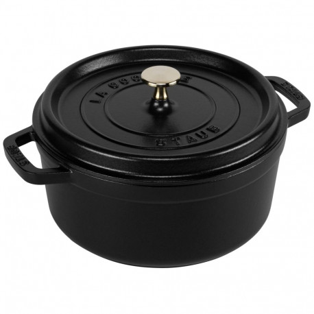 Staub La Cocotte 24cm ümmargune must malmist