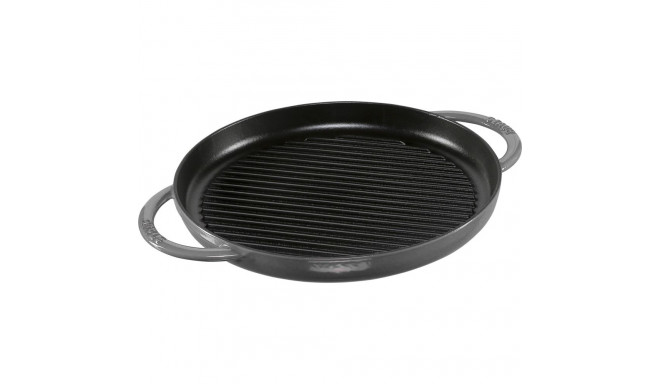 Staub grill pan induction round 30cm Graphite Grey