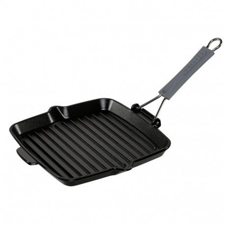 Staub ruudukujuline grillpann 24cm malm must induktsioon