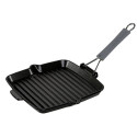 Staub ruudukujuline grillpann 24cm malmist, must, induktsioon