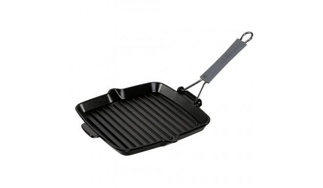 Staub Square Grill Pan  24cm induction, Black, Cast Iron