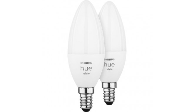 Philips Hue LED lamp E14 2-pakk 5,5W 470lm valge