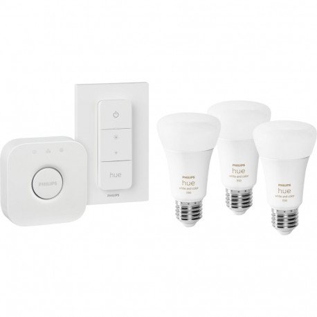 Philips Hue LED lamp E27 3-pack valge värv Amb. + komplekt