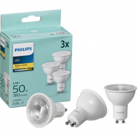 Philips LED kohtvalgusti GU10 soe valge 3-pakk 50W 2700K
