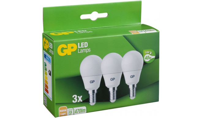 1x3 GP Lighting A45 mini gloobus E14, 5,6W (40W) 470lm GP 087854