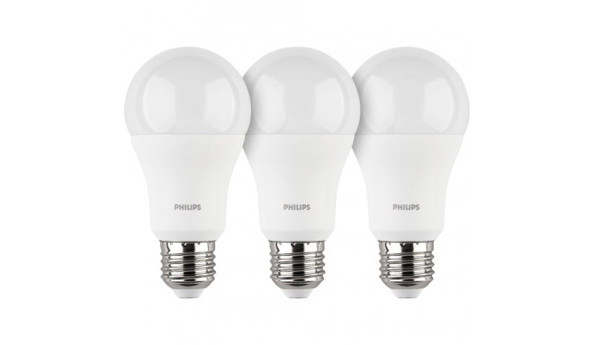 Philips LED lamp E27 3-pakk 100W 2700K