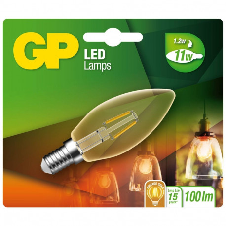 GP Lighting LED küünal kuldne E14 2W (11W) filament GP 080565