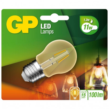 GP Lighting LED mini globus kuldne E27 1,2W (25W) filament GP 080596