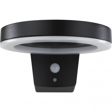 REV LED Solar wall light Round metal bl.motion detec.2023001100
