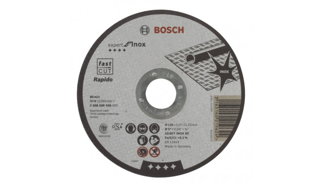 Bosch lõikeketas INOX Rapido sirge 1,0x125 mm