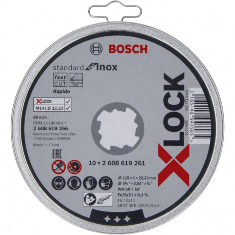 Bosch X-LOCK Cutting Disc Set Inox 10x115x1mm