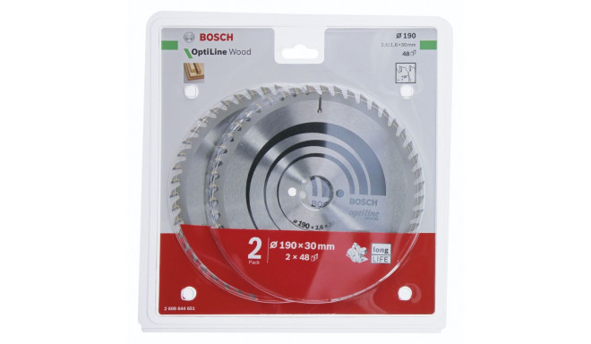 Bosch 2x Optiline Wood 190x30x2.6/1.6x48T