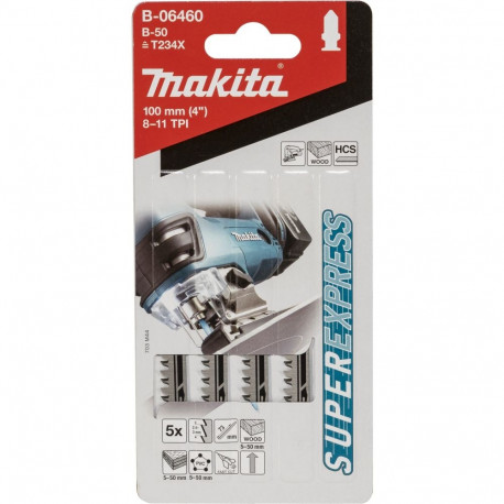Makita B-06460 Jigsaw Blade B-50 Wood 5pcs