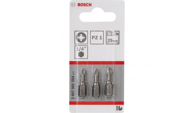 Bosch 3 tk PZ kruvikeeraja otsik PH1 XH1 25mm