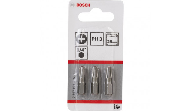 Bosch 3pcs PH Screwdriver Bit PH3 XH 25mm