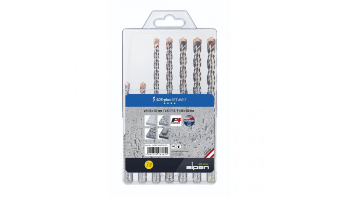 Alpen SDS-plus F4 MB7 5-6x110/6-7-8-9-10x160 puuride komplekt